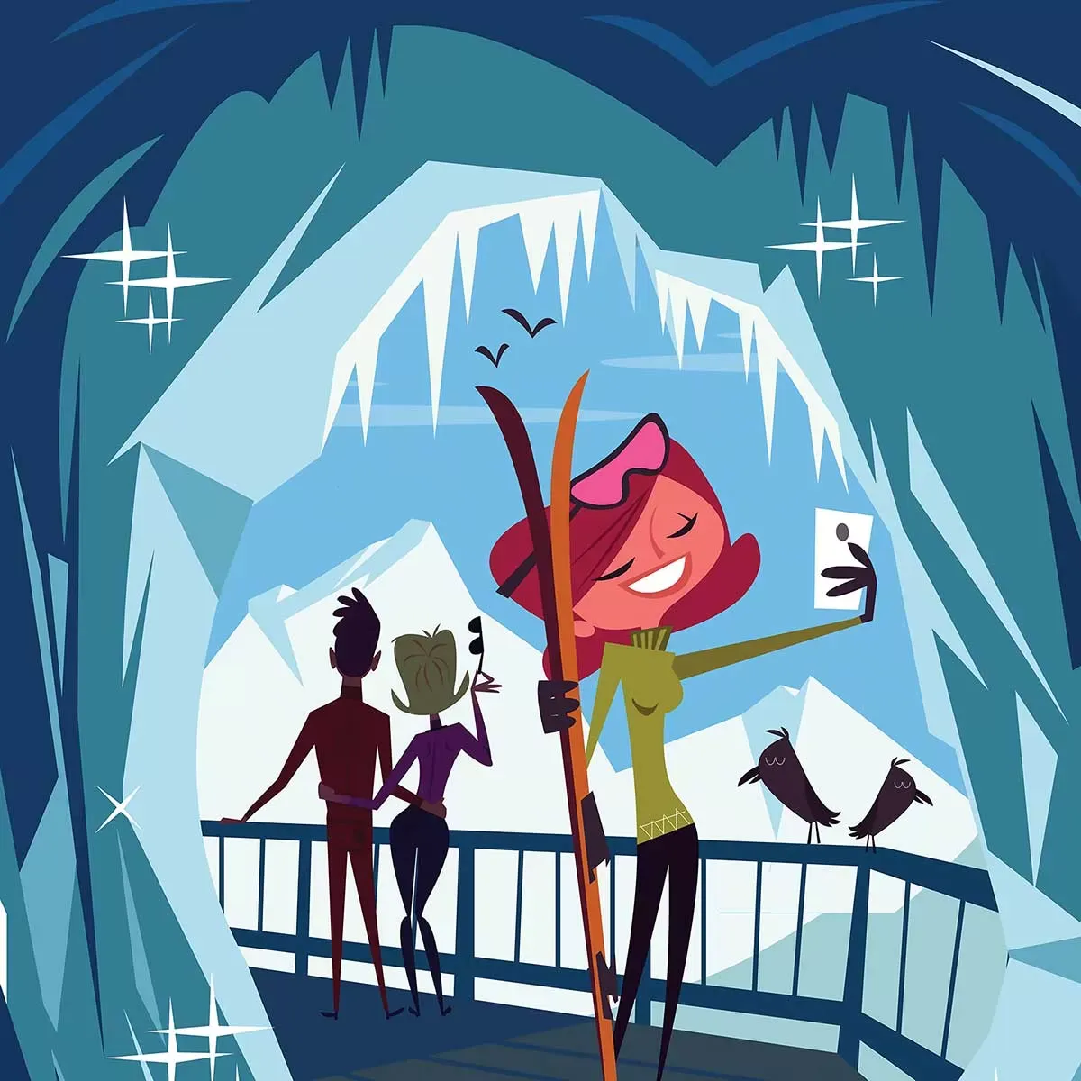 Illustration numéro 3 du produit Tableau pause à l'aiguille du midi imprimé sur toile 40x60 cm