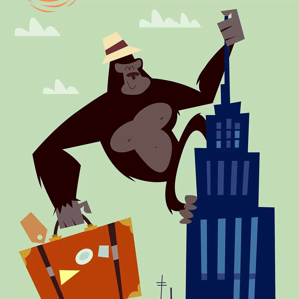 Illustration numéro 3 du produit Tableau king- kong imprimé sur toile 30x45 cm