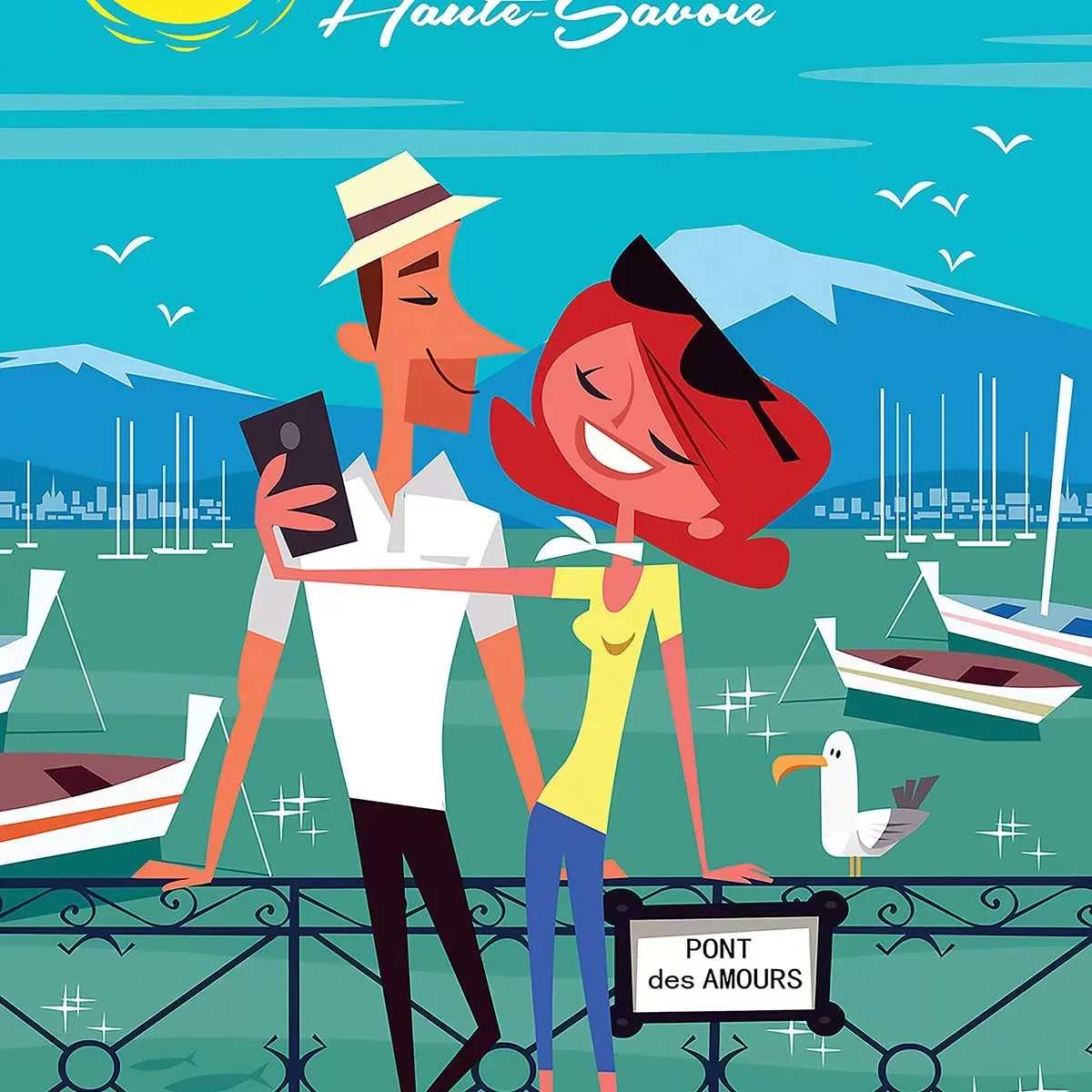 Illustration numéro 3 du produit Tableau le pont des amours Annecy imprimé sur toile 40x60 cm