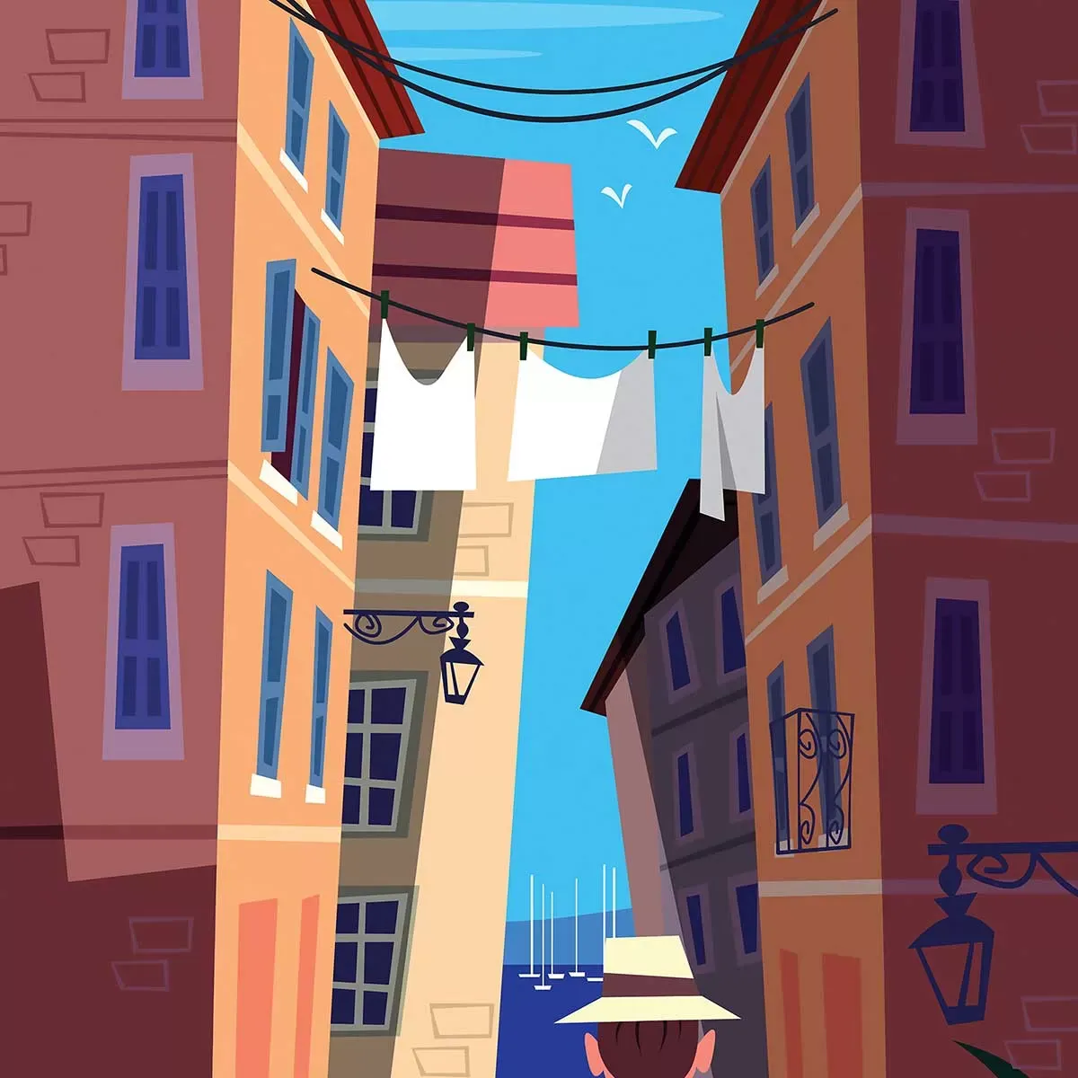 Illustration numéro 3 du produit Tableau villefranche sur mer imprimé sur toile 60x90 cm