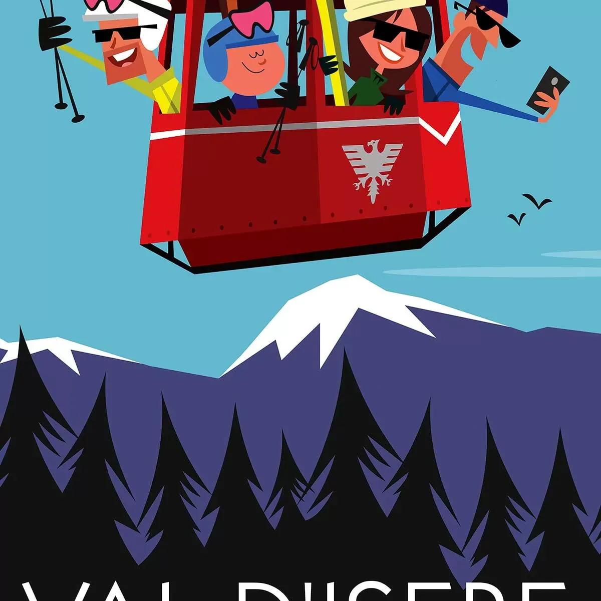 Illustration numéro 3 du produit Tableau ski à Val d'isère imprimé sur toile 40x60 cm