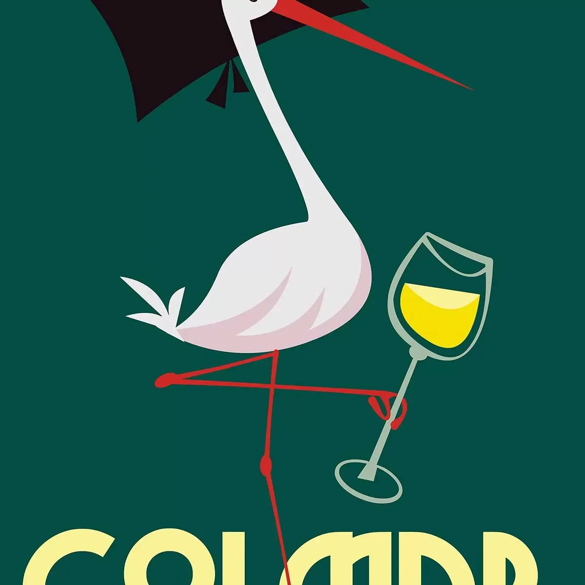 Illustration numéro 3 du produit Tableau cigogne de Colmar imprimé sur toile 60x90 cm