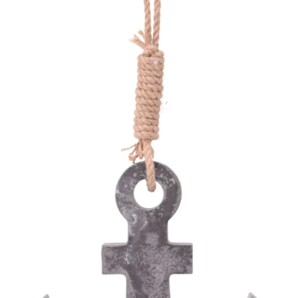 Illustration numéro 3 du produit Décoration murale ancre avec corde - 21x3x21cm