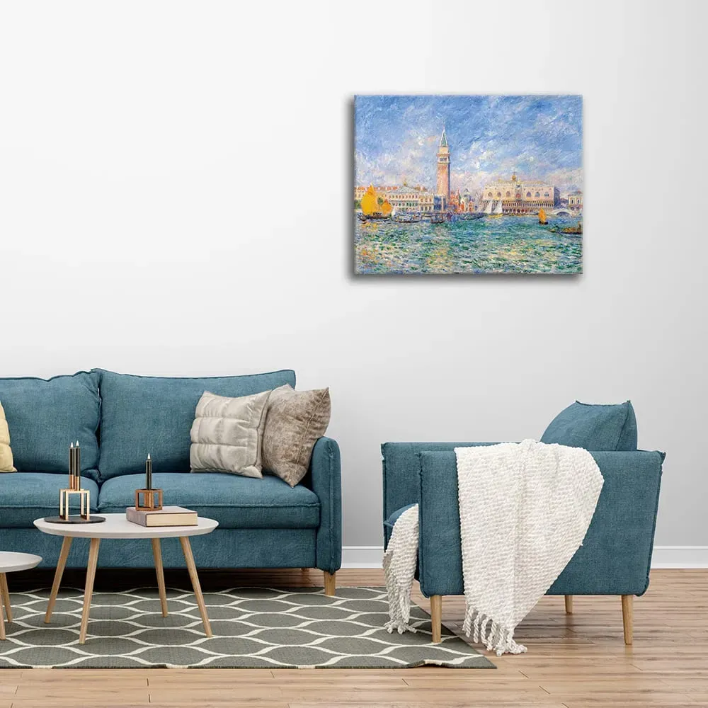 Illustration numéro 3 du produit Tableau - Vue de Venise (Le Palais des Doges), Renoir 50x60cm