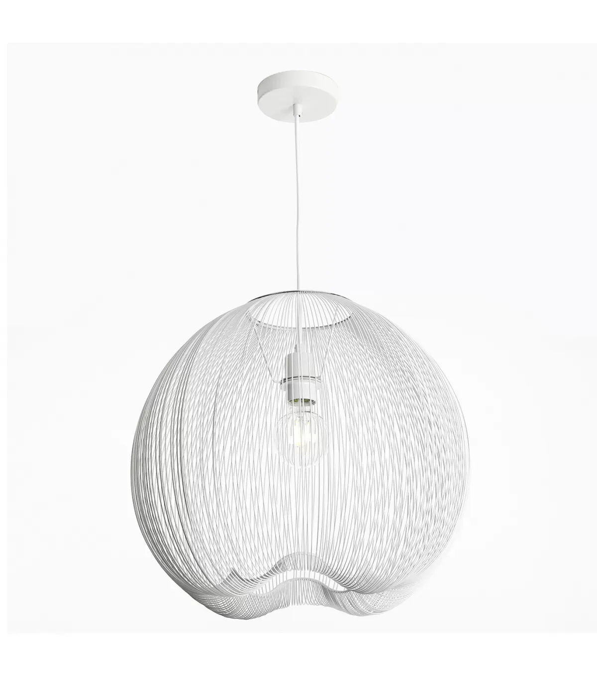 Illustration numéro 3 du produit suspension en métal blanc, d. 45 cm