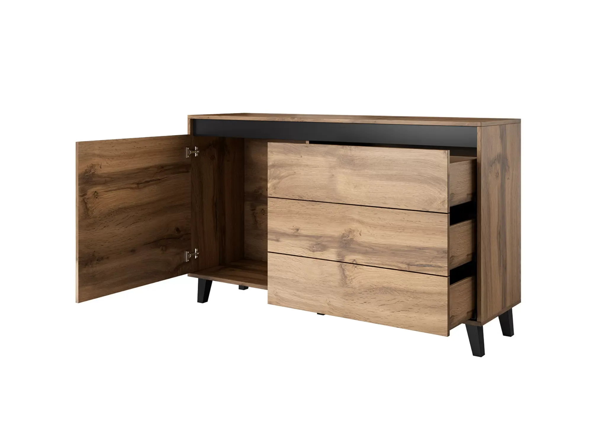 Illustration numéro 3 du produit Buffet bas industriel 138 cm bois