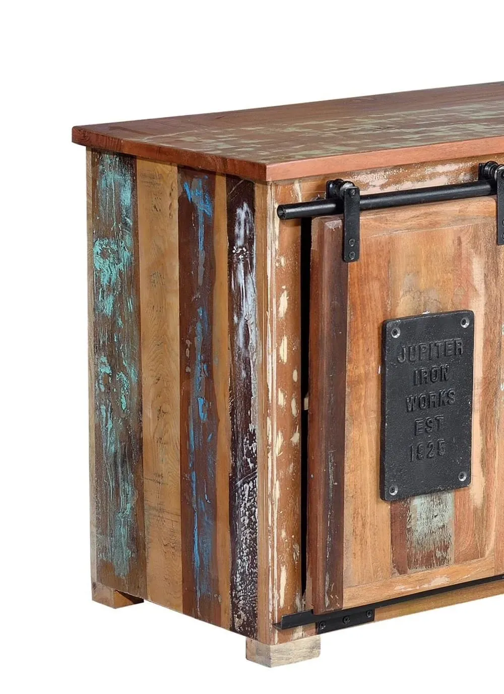 Illustration numéro 3 du produit Meuble TV en bois recyclé multicolore