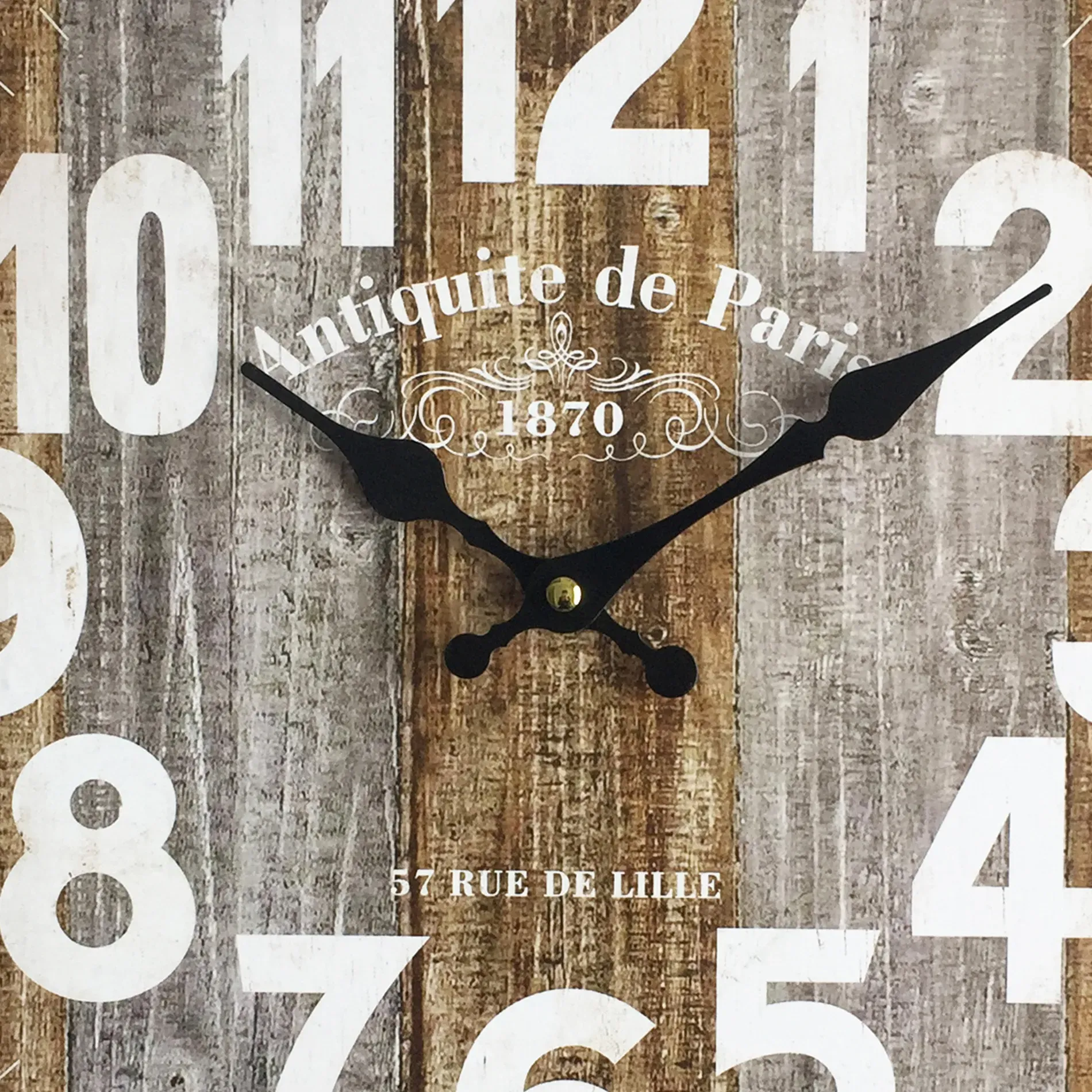 Illustration numéro 3 du produit Horloge murale effet bois brun et blanc ø 33,8 cm