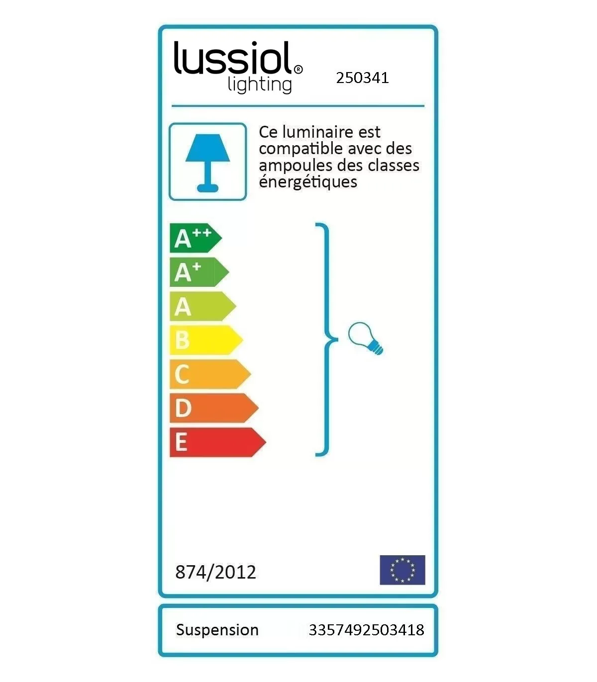Illustration numéro 3 du produit suspension en métal noir, d. 30 cm