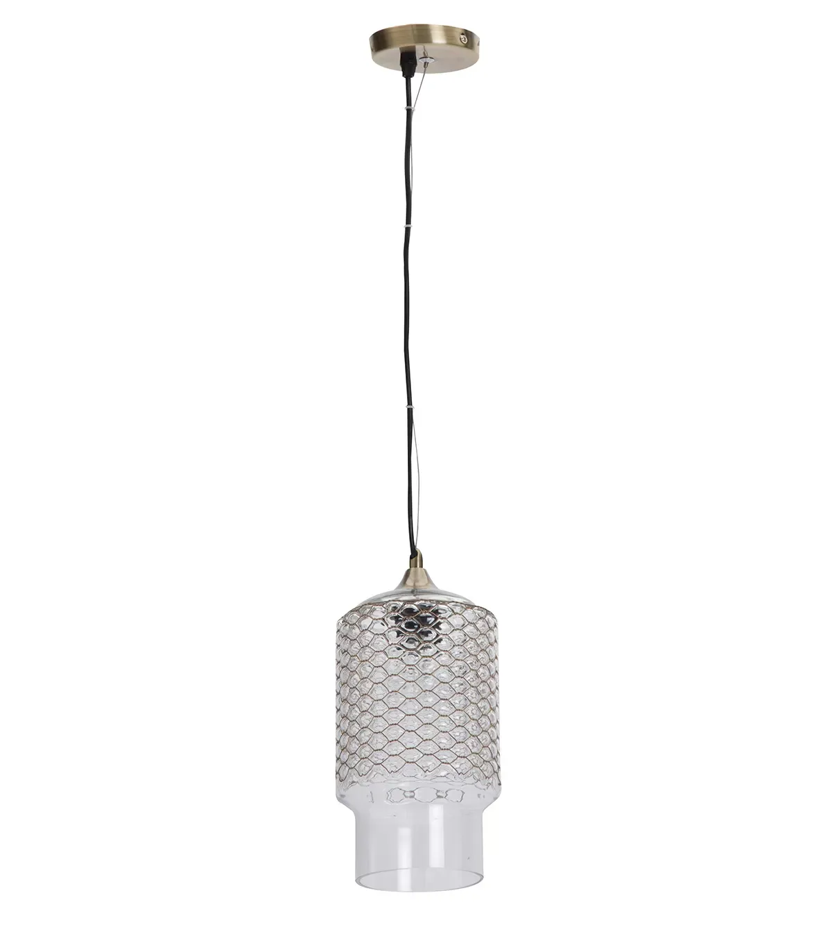 Illustration numéro 3 du produit suspension en verre or / laiton, d. 15 cm