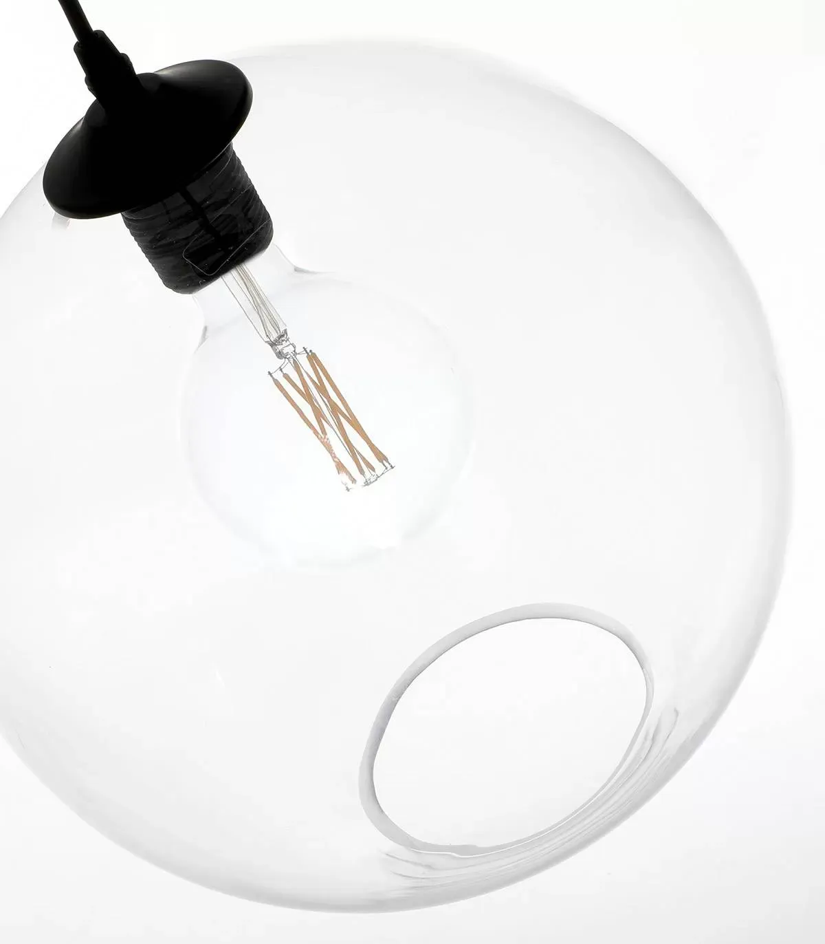 Illustration numéro 3 du produit suspension en verre transparent, d. 38 cm