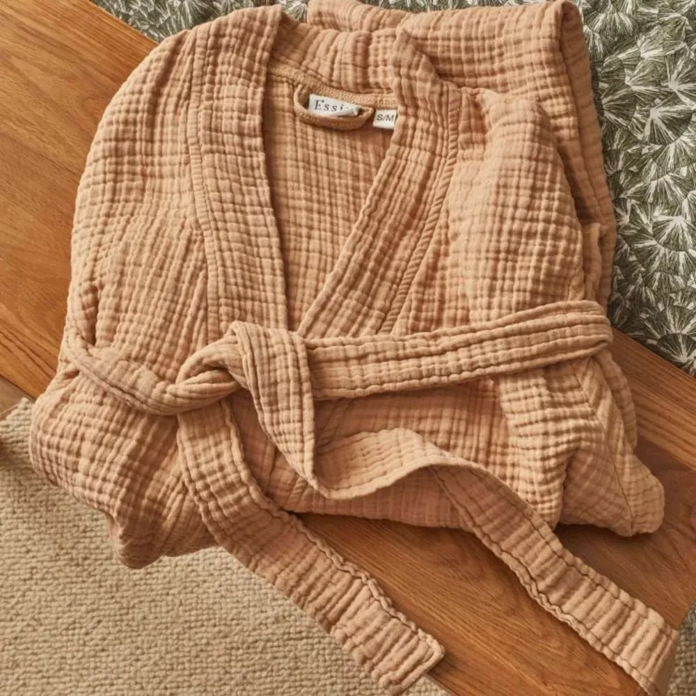 Illustration numéro 3 du produit Peignoir en Coton Sable S/M cm