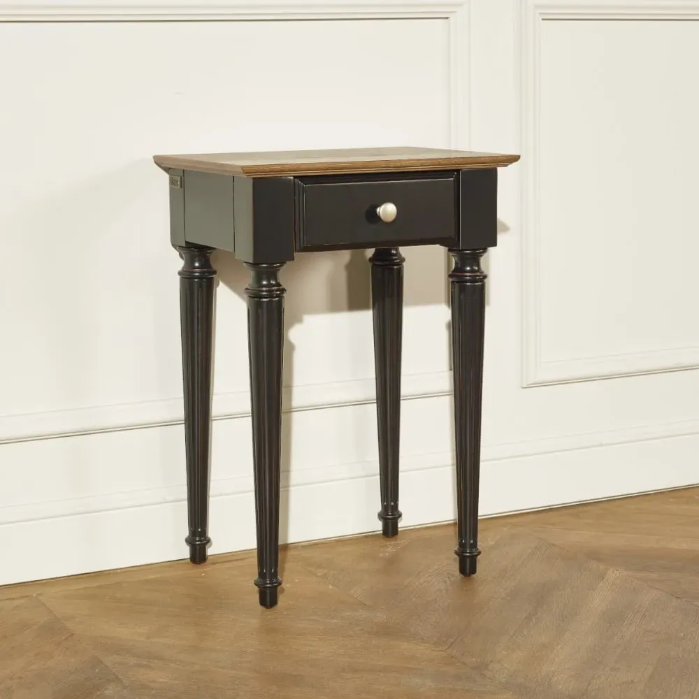 Illustration numéro 3 du produit Table de chevet plateau chêne noir