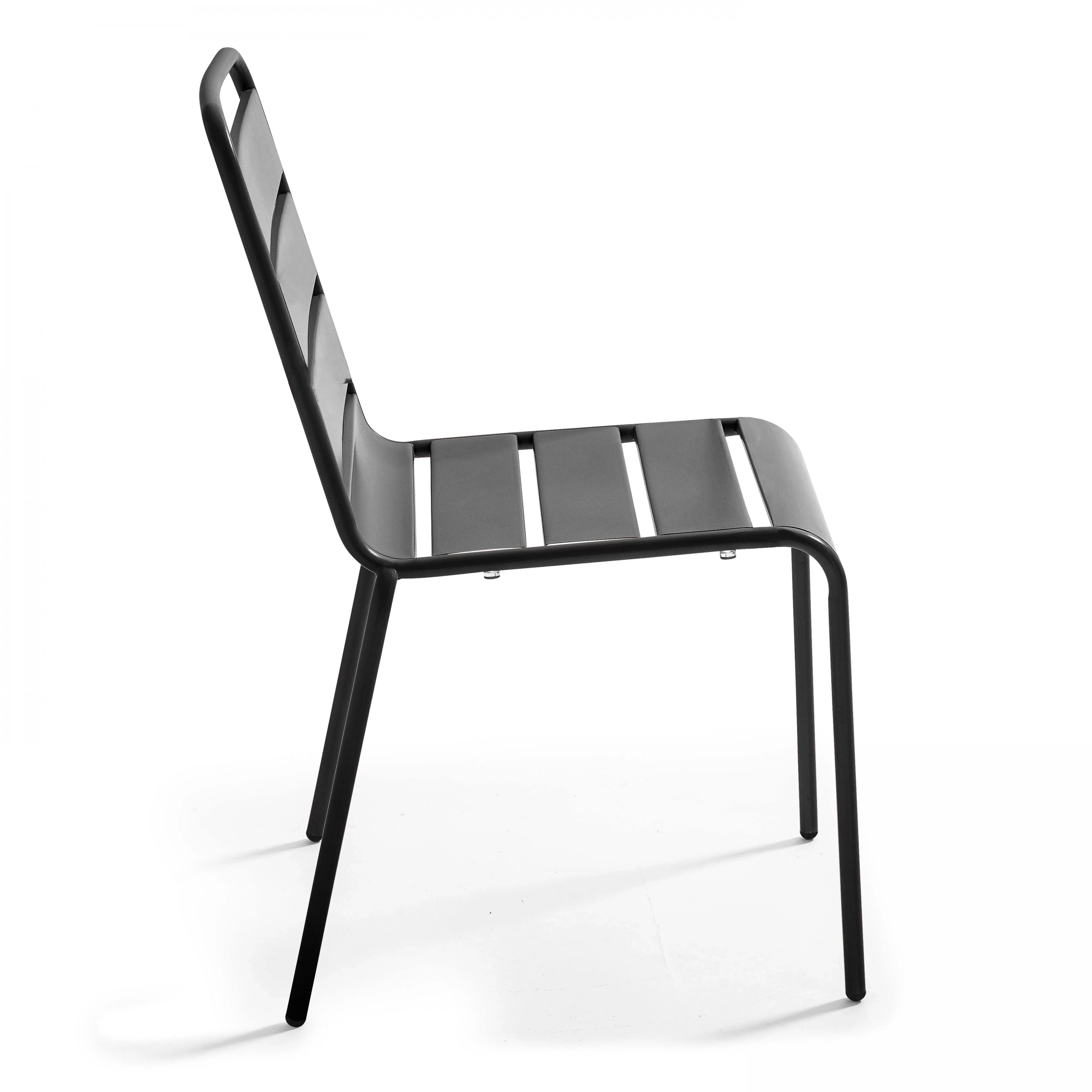 Illustration numéro 3 du produit Chaise de jardin en métal gris anthracite