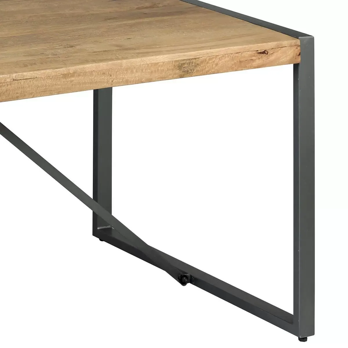 Illustration numéro 3 du produit Table de repas 180cm bois et acier patiné
