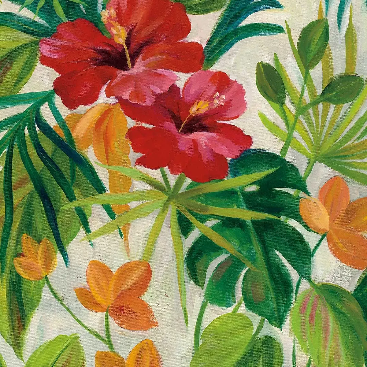 Illustration numéro 3 du produit Tableau jardin tropical imprimé sur toile 60x90 cm