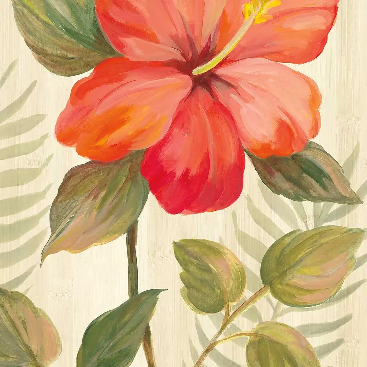 Illustration numéro 3 du produit Tableau diamant d'hibiscus imprimé sur toile 60x90 cm
