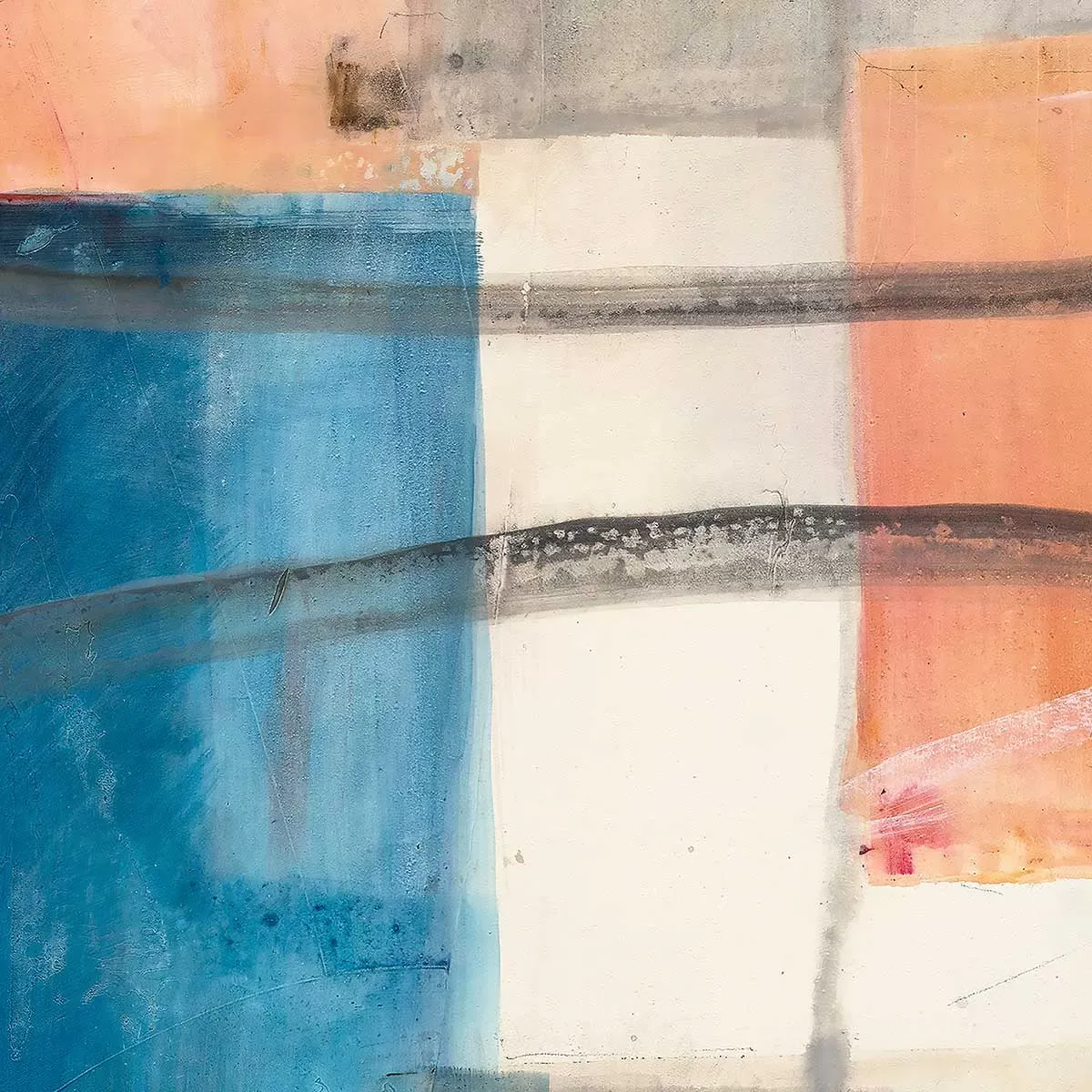 Illustration numéro 3 du produit Tableau passage bleue imprimé sur toile 80x80 cm