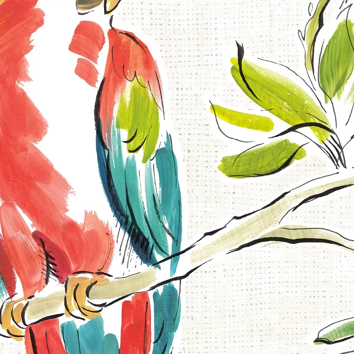 Illustration numéro 3 du produit Tableau hibiscus, orchidée et cie imprimé sur toile 80x80 cm