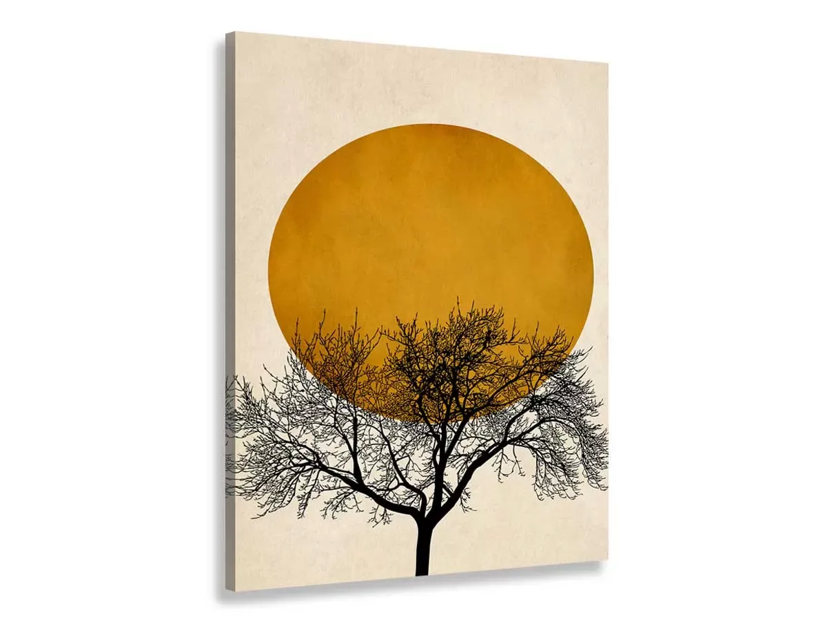 Illustration numéro 3 du produit Tableau dessin arbre et sérénité imprimé sur toile 60x90 cm