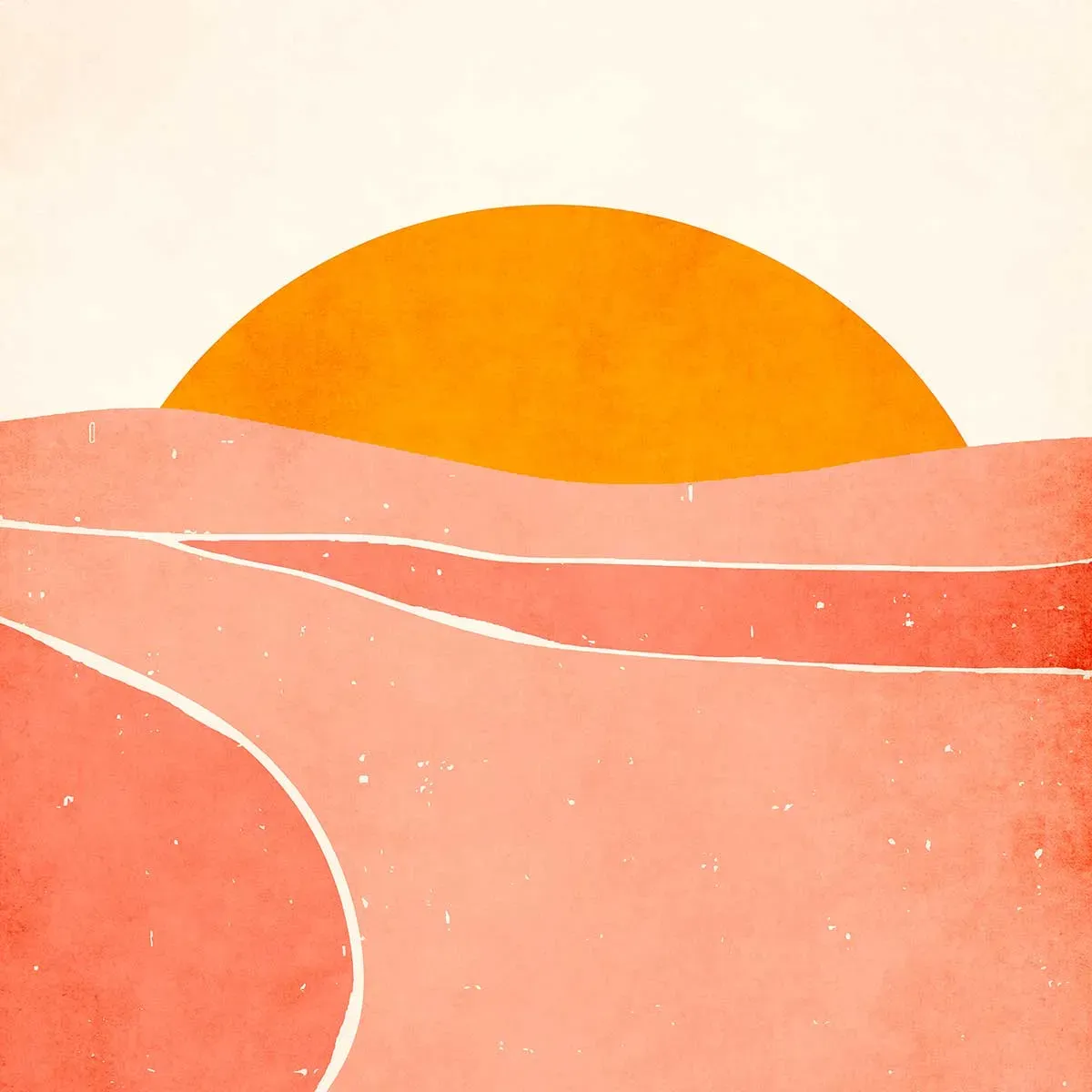 Illustration numéro 3 du produit Tableau graphique danse avec le soleil imprimé sur toile 60x90 cm