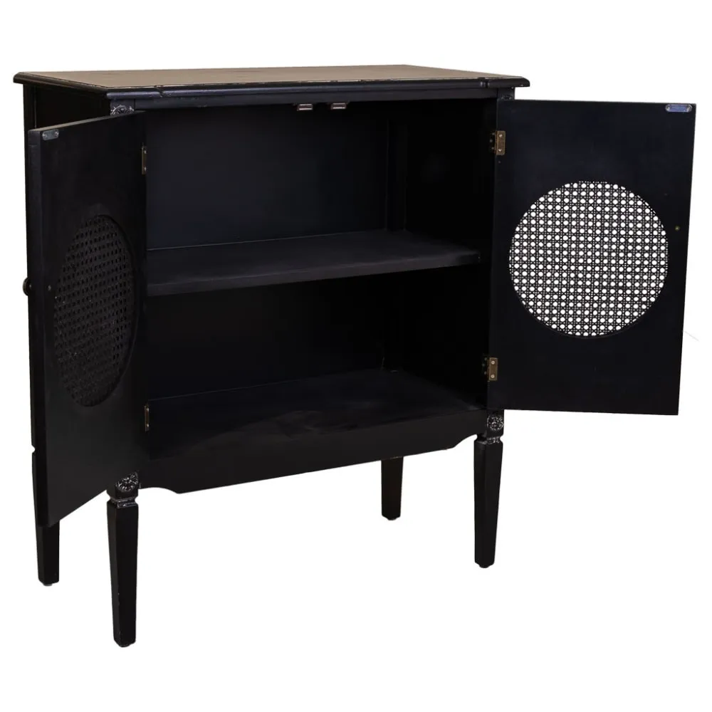 Illustration numéro 3 du produit Console en bois noir 80x38x90h