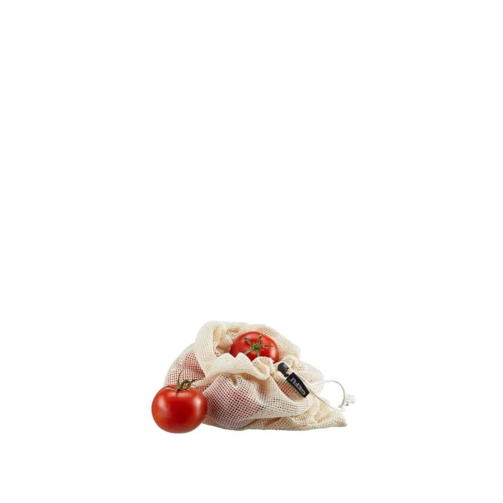 Illustration numéro 3 du produit Lot de 3 sacs coton fruits et légumes en coton marron