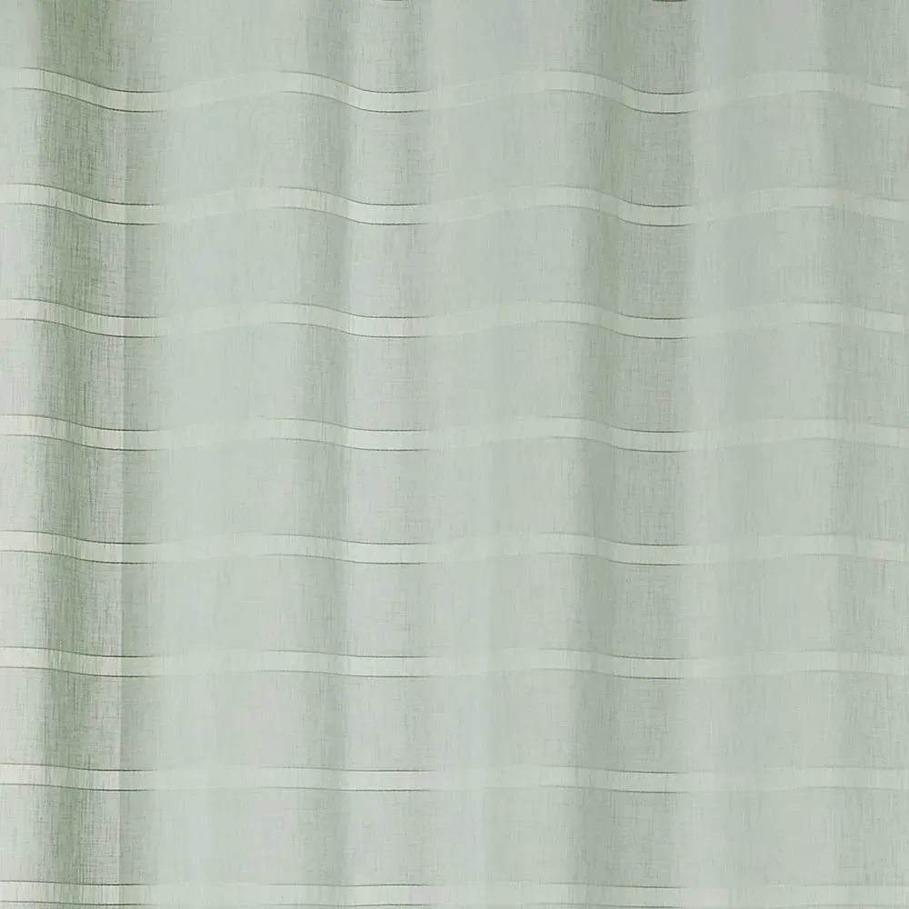Illustration numéro 3 du produit Voilage rayé et tamisant cordelette polyester vert clair 140x250 cm
