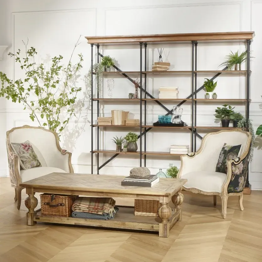 Illustration numéro 3 du produit Etagère 4 tablettes en bois et métal noire