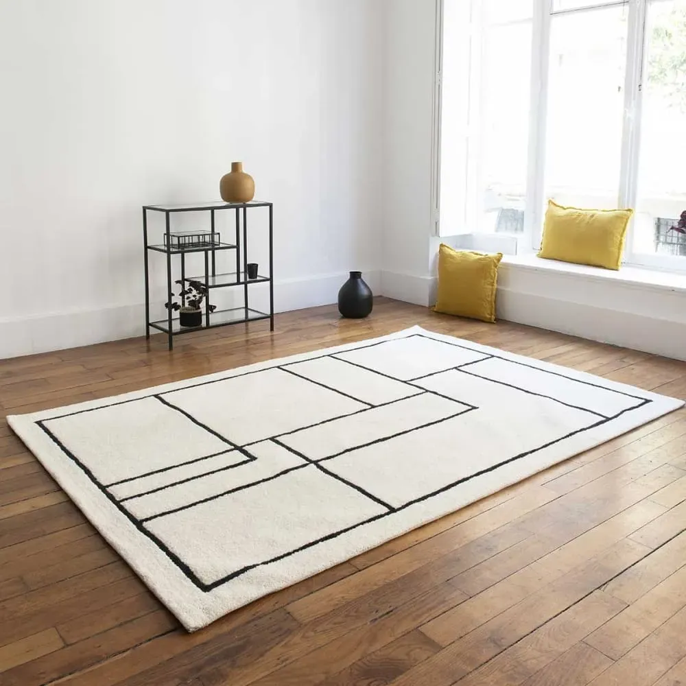 Illustration numéro 3 du produit Tapis en laine tissé main à motifs