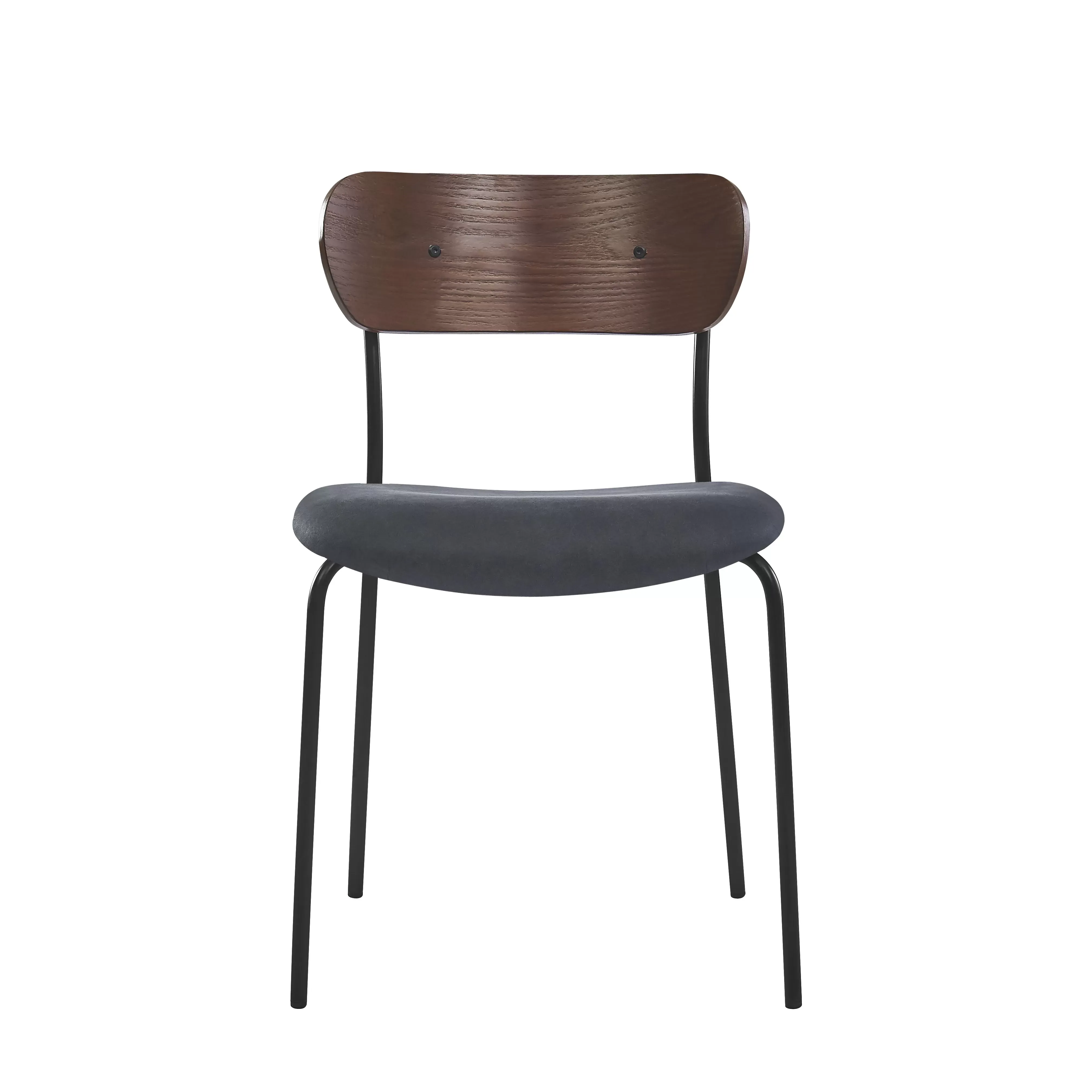 Illustration numéro 3 du produit Lot de 2 chaises industrielles en métal et simili noir