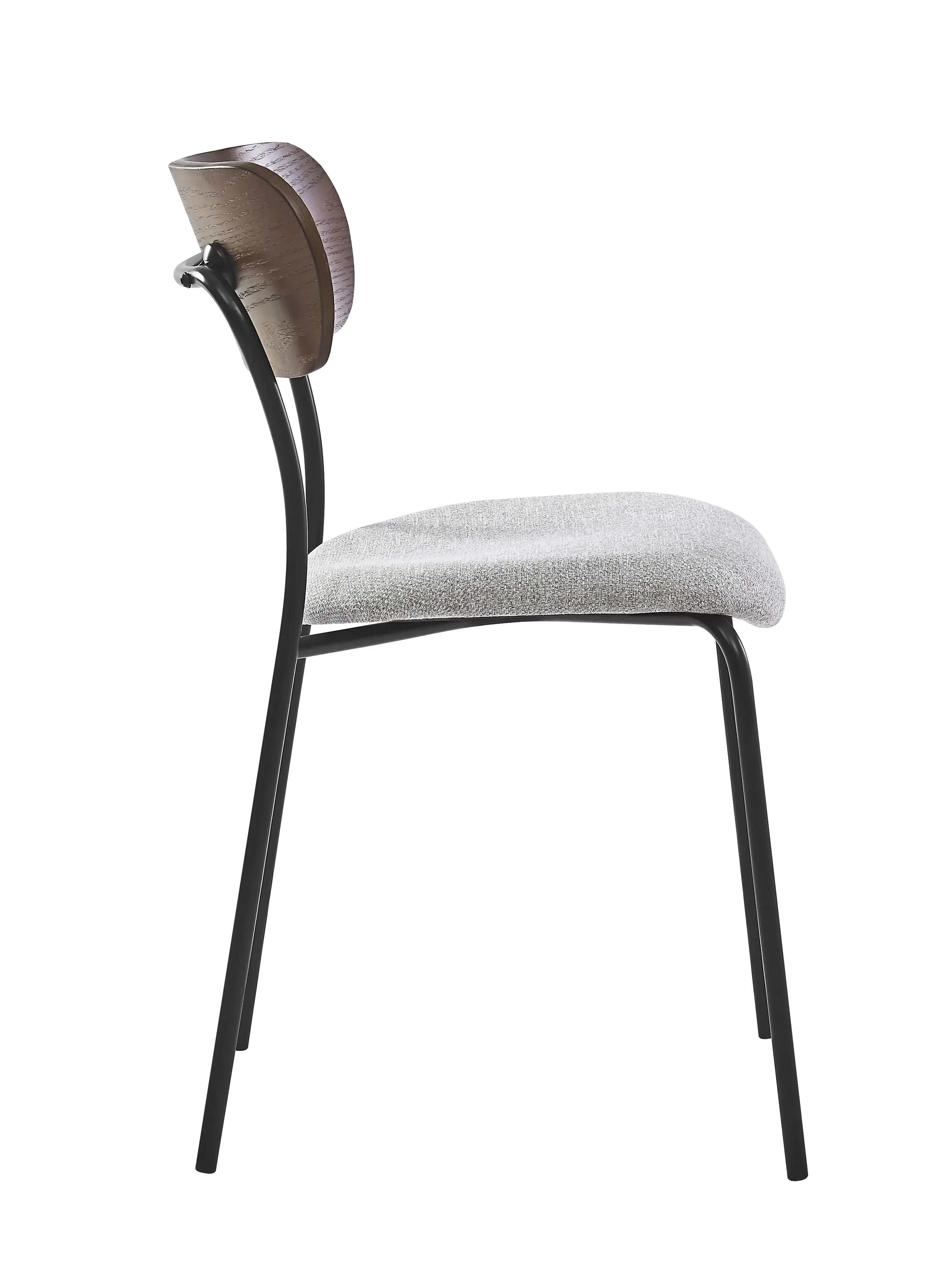 Illustration numéro 3 du produit Lot de 2 chaises industrielles en métal et tissu gris