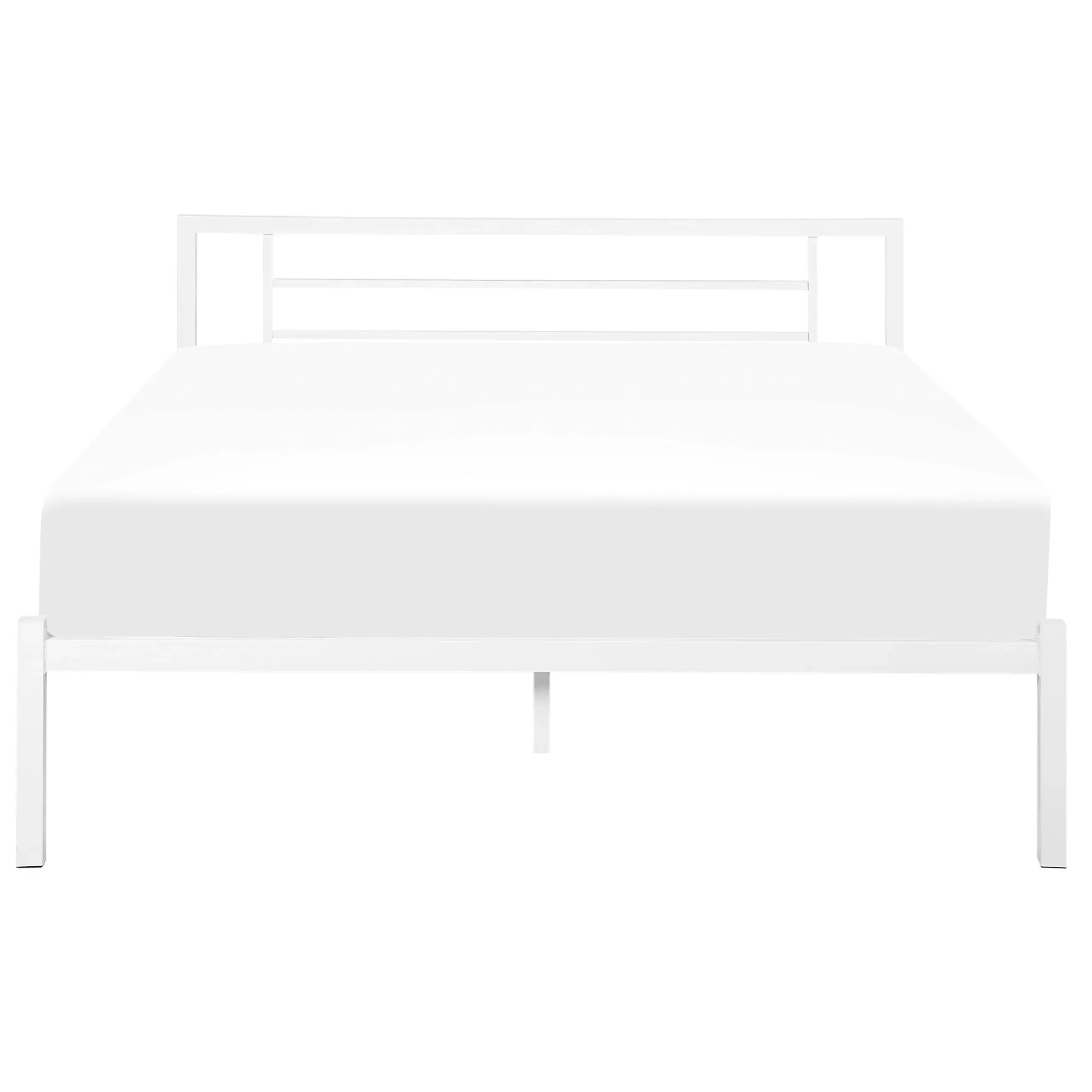 Illustration numéro 3 du produit Lit double en métal blanc 140x200