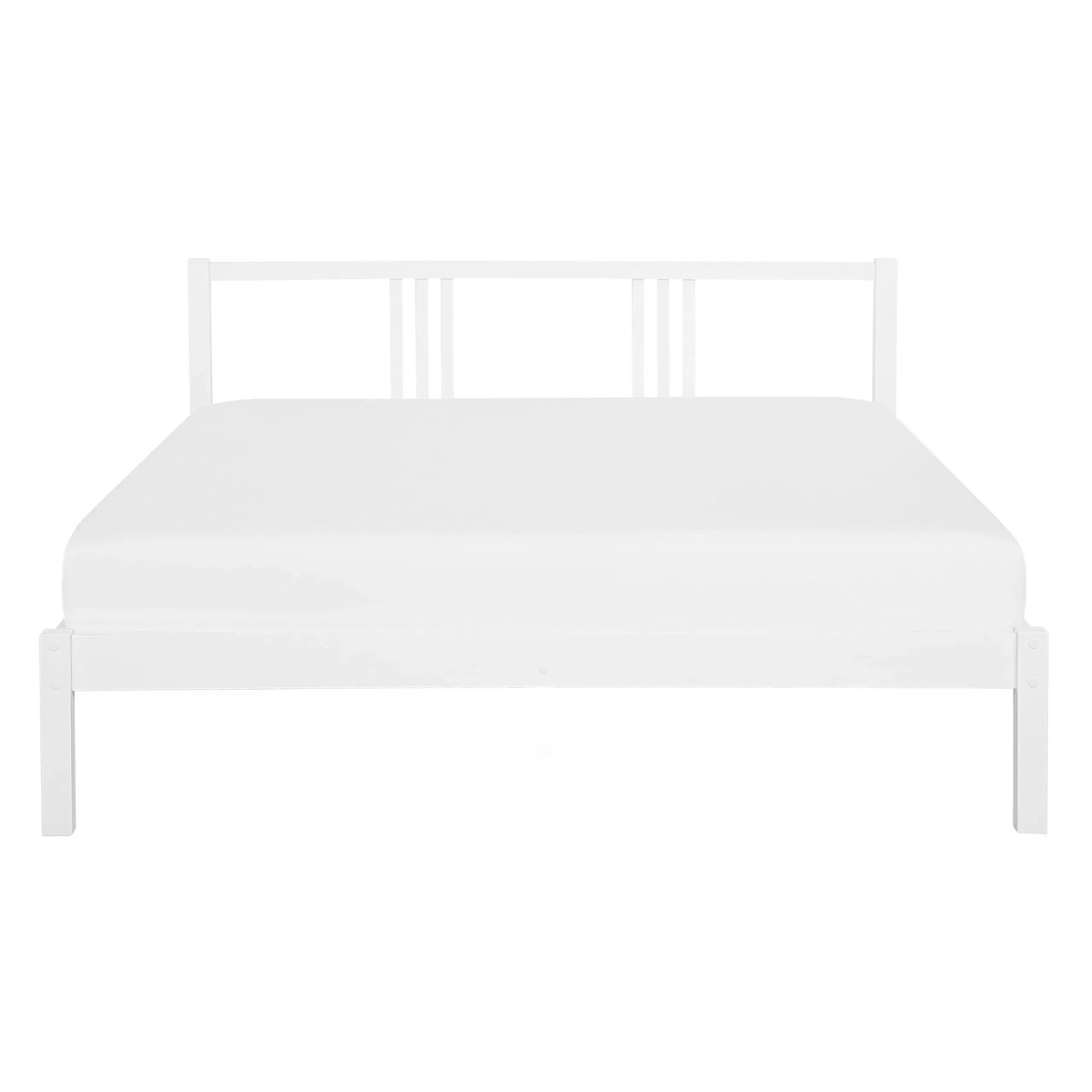 Illustration numéro 3 du produit Lit double en bois blanc 140x200