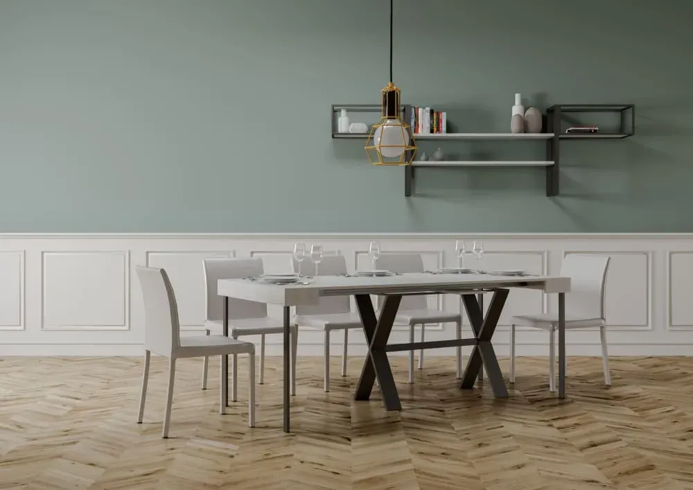 Illustration numéro 3 du produit Console extensible effet bois frêne blanc 90x40/196 cm