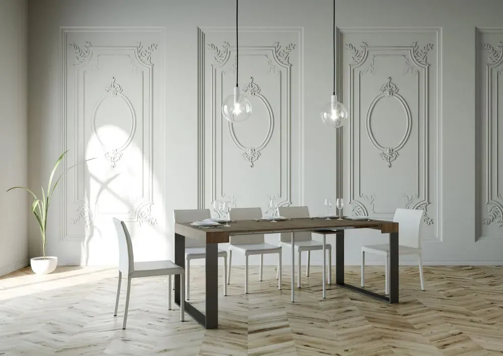 Illustration numéro 3 du produit Console extensible effet bois noyer 90x40/300 cm