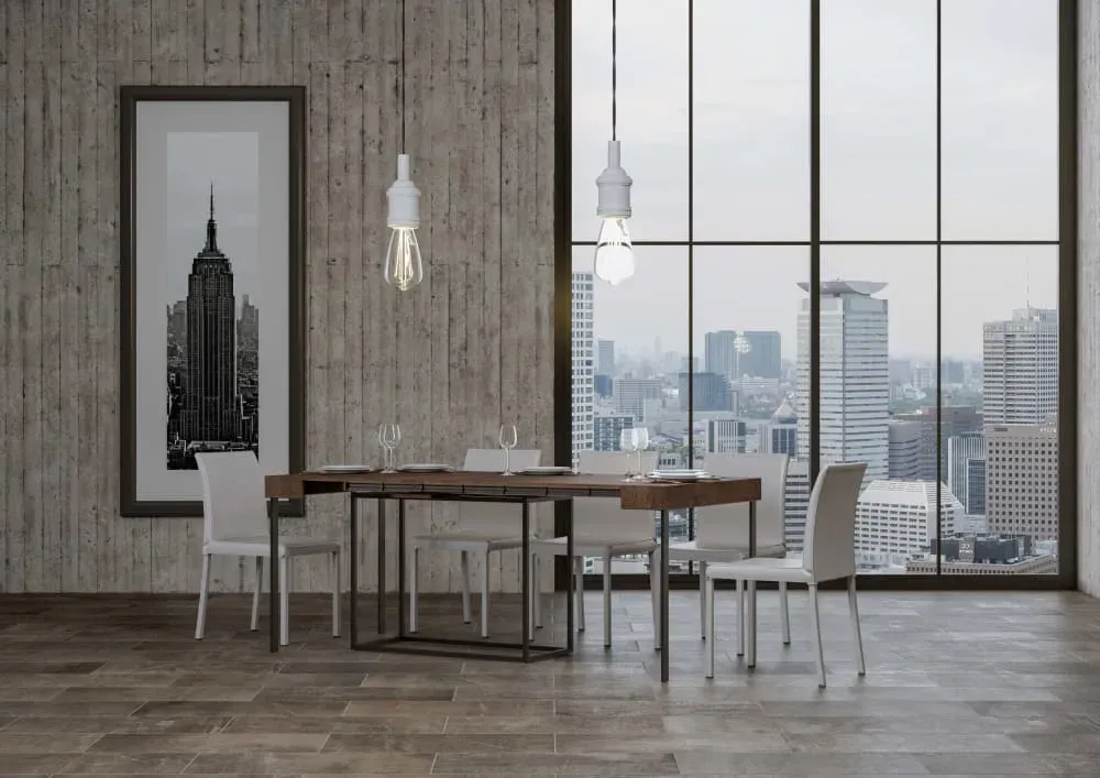 Illustration numéro 3 du produit Console extensible 90x40/196 cm effet bois noyer