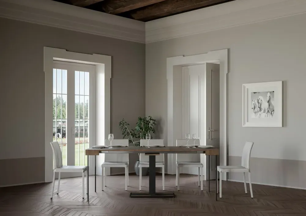 Illustration numéro 3 du produit Console extensible effet bois noyer 90x40/196 cm