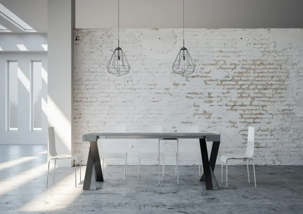 Illustration numéro 3 du produit Console extensible 90x40/300 cm effet bois gris béton