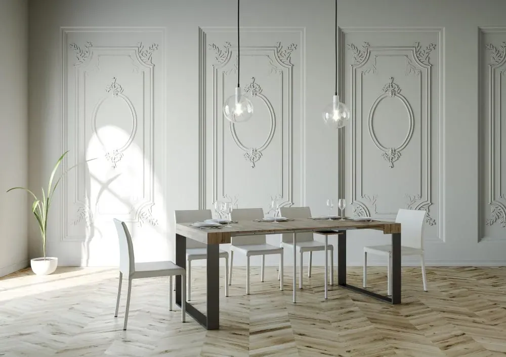 Illustration numéro 3 du produit Console extensible effet bois chêne nature 90x40/300 cm