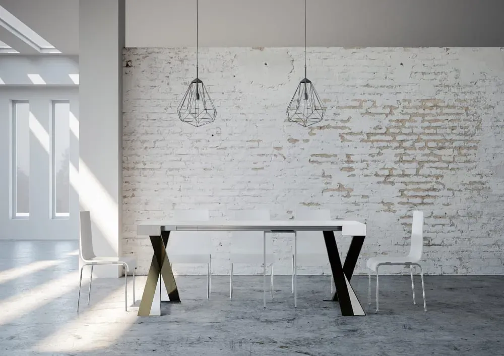 Illustration numéro 3 du produit Console extensible 90x40/300 cm effet bois frêne blanc