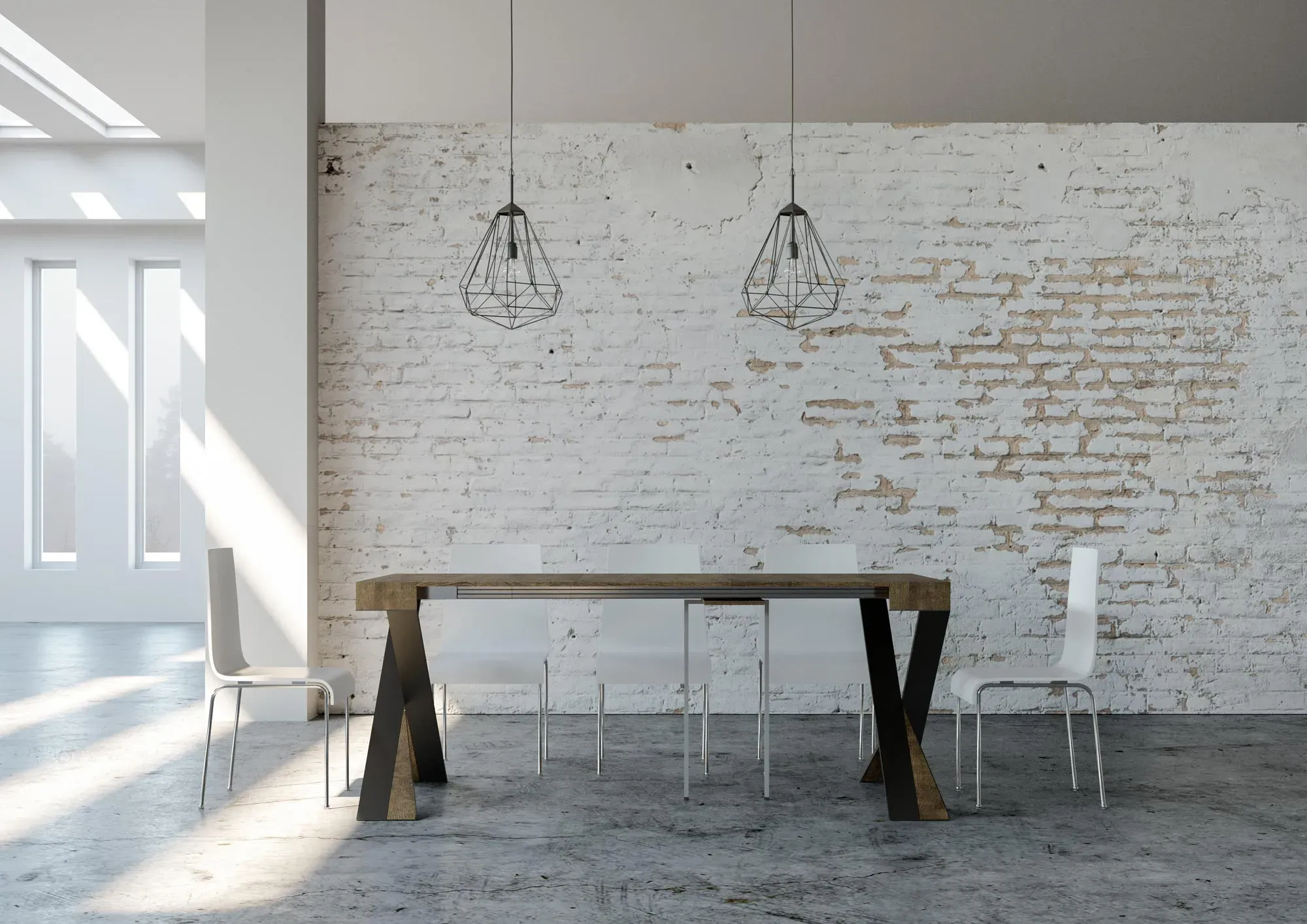 Illustration numéro 3 du produit Console extensible 90x40/300 cm effet bois noyer