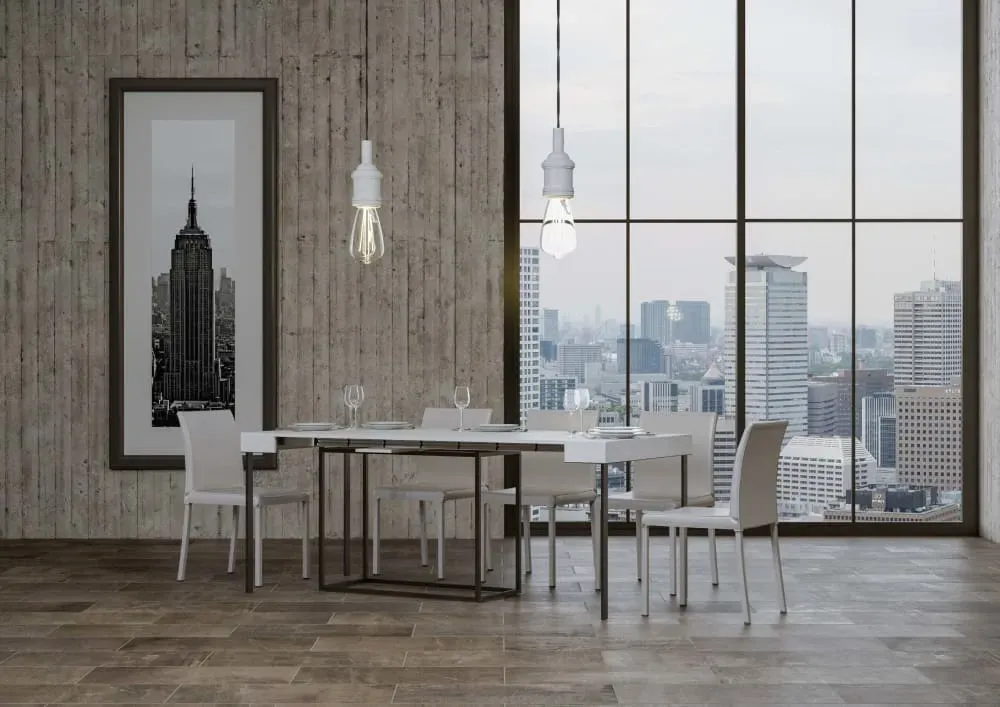 Illustration numéro 3 du produit Console extensible 90x40/300 cm effet bois frêne blanc