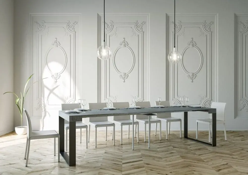 Illustration numéro 3 du produit Console extensible effet béton gris 90x40/300 cm