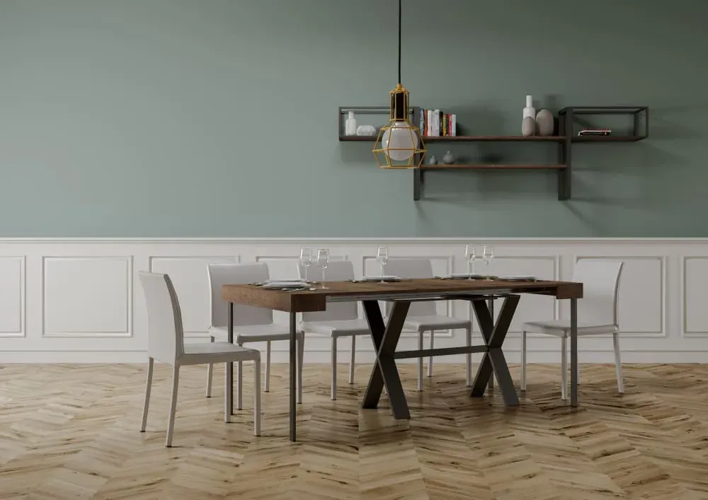 Illustration numéro 3 du produit Console extensible effet bois noyer 90x40/300 cm