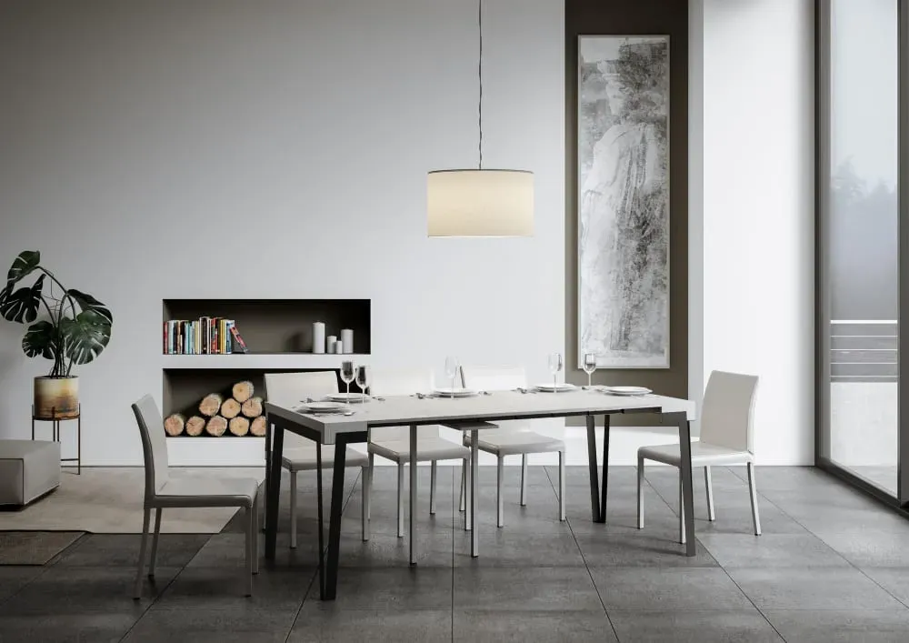 Illustration numéro 3 du produit Console extensible effet bois frêne blanc 90x40/300 cm