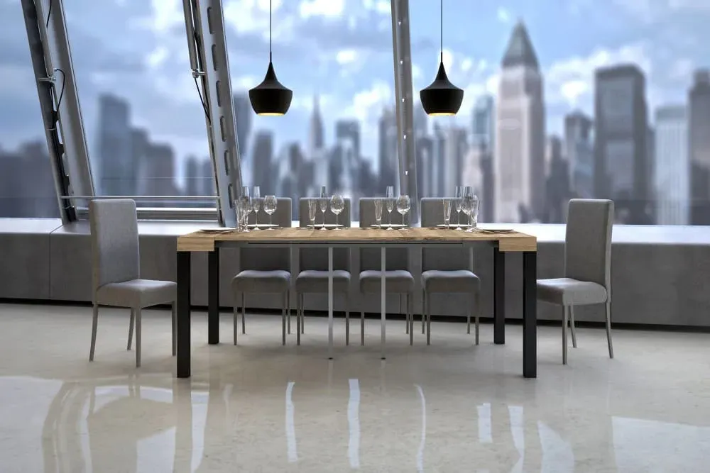 Illustration numéro 3 du produit Console extensible 90x40/300 cm effet bois chêne nature