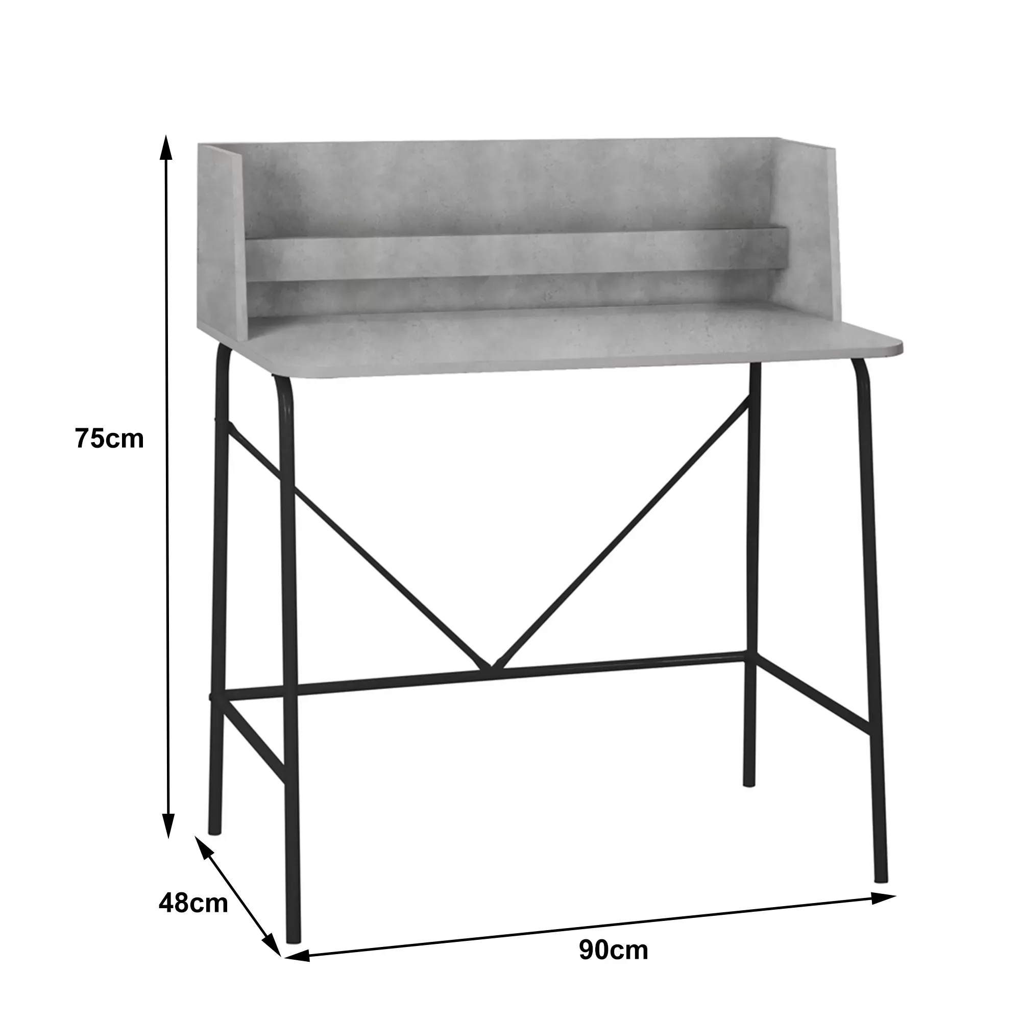 Illustration numéro 3 du produit Bureau en métal et bois gris