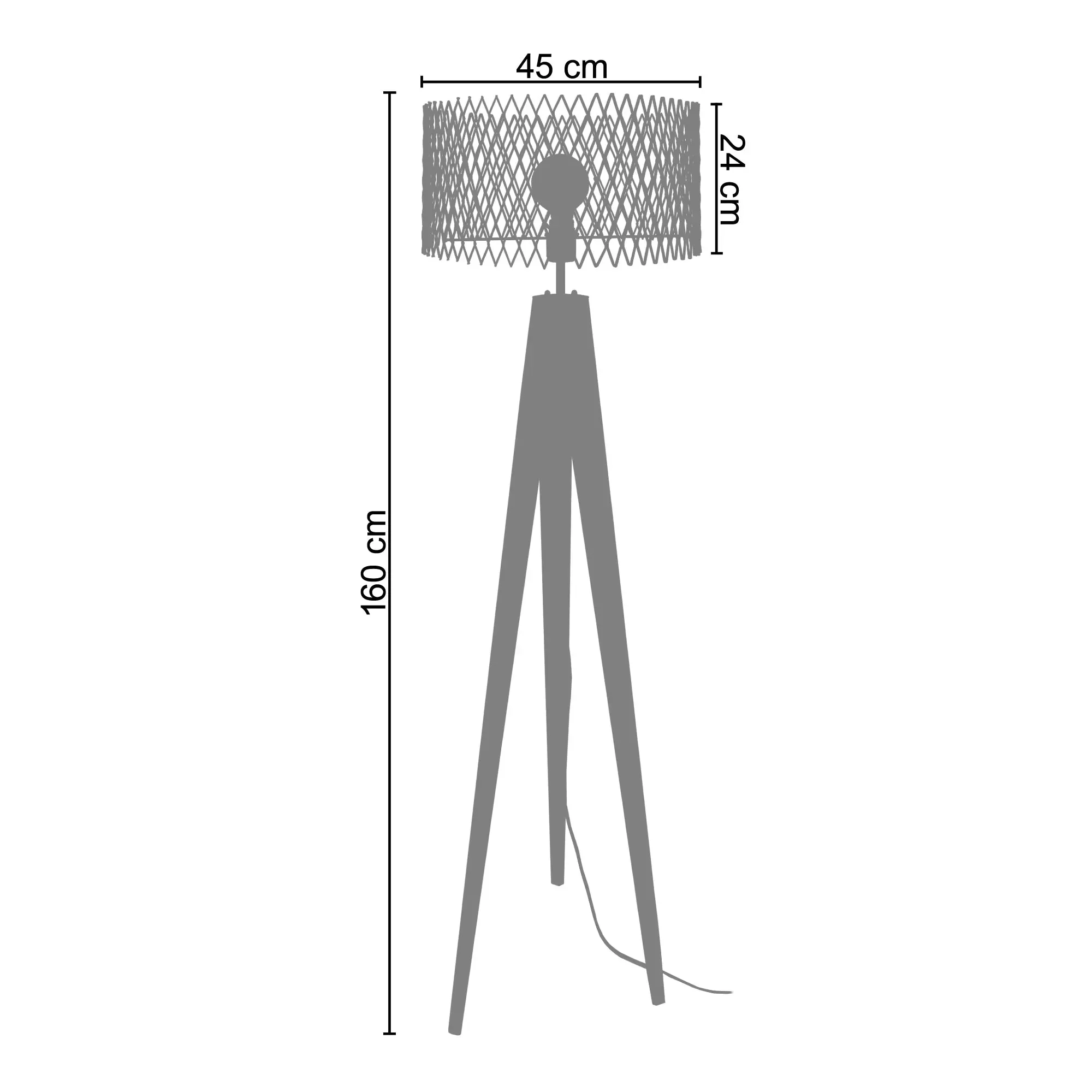 Illustration numéro 3 du produit Lampadaire  bois,naturel,H 160x D45xP45cm