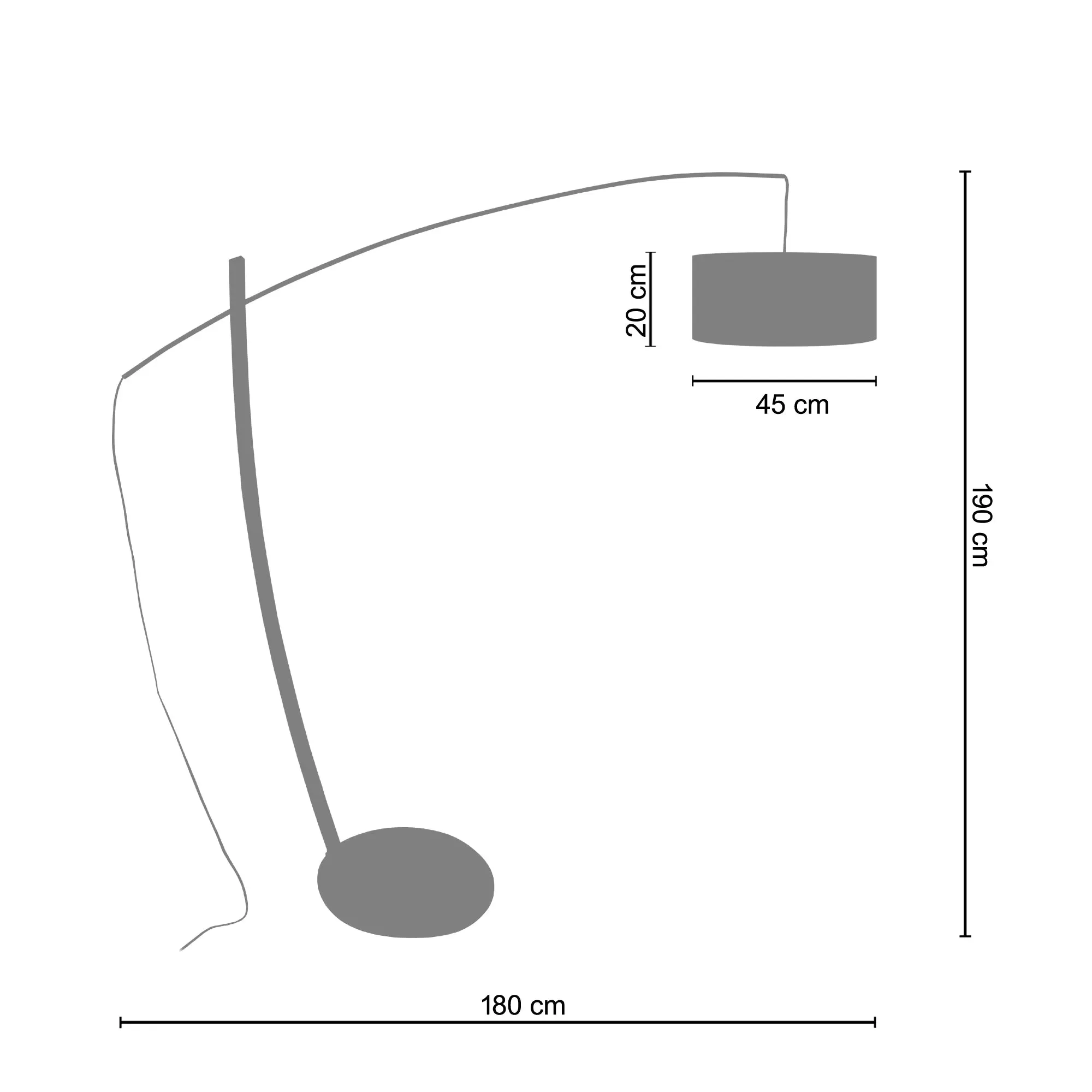 Illustration numéro 3 du produit Lampadaire  bois,Noir , H 190xD50x P 180cm